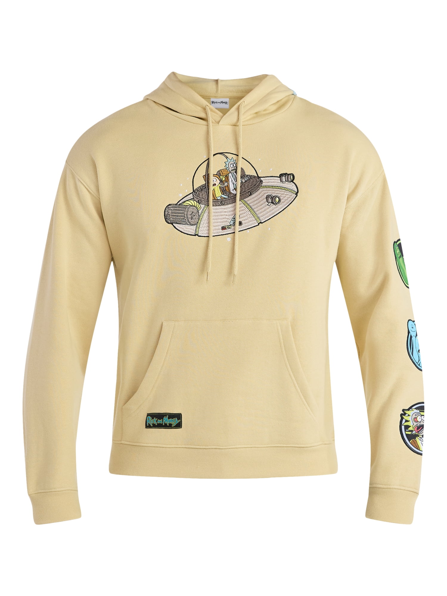 Rick and Morty Men’s and Big Men's Embroidered Graphic Hoodie, Sizes S-3XL