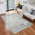 thumbnail image 2 of Roxstand Washable Rugs 4x6, Lightweight Striped Non Slip Area Rug, Stain Resistant Indoor Small Rugs(4'x6', Grey), 2 of 11