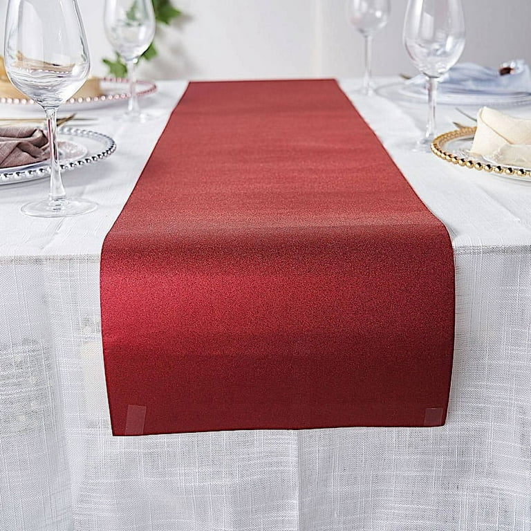 BalsaCircle 12 x 108 Red Glitter Paper Disposable Table Runner