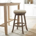 thumbnail image 4 of Cortesi Home Piper Backless Swivel Bar Stool in Solid Wood and Beige Fabric, 30" H, 4 of 10