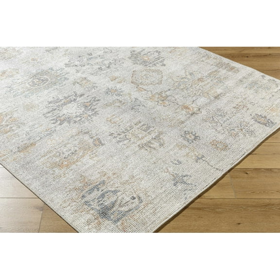 Olympic Traditional Area Rug - Gray, Cream, Charcoal - 18" x 18" Sample
