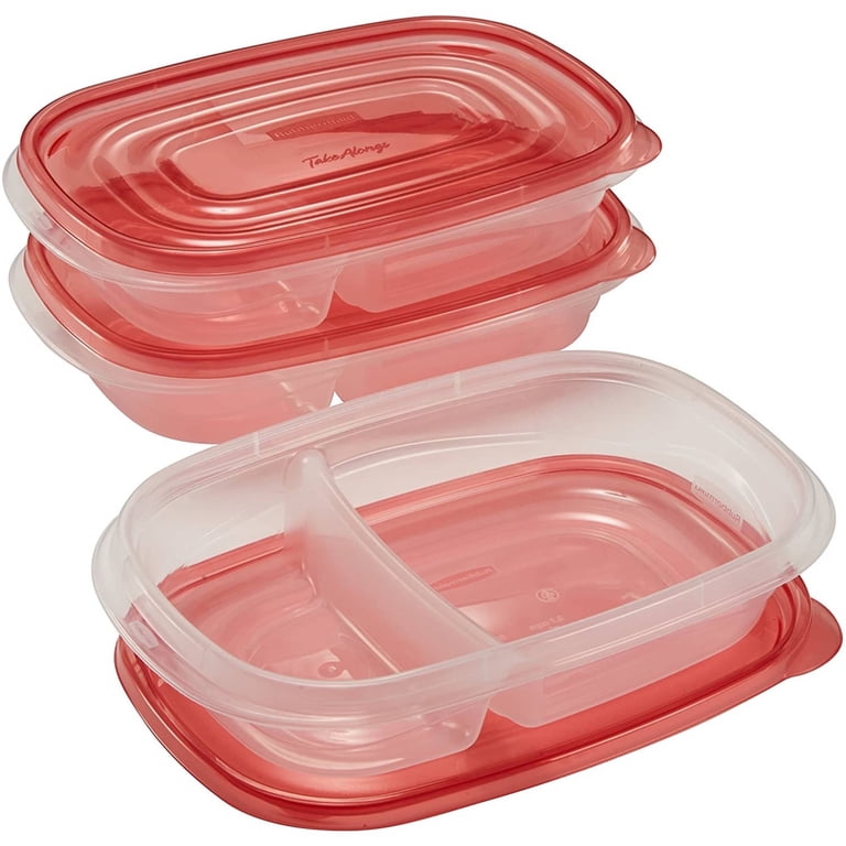 Rubbermaid TakeAlongs Divided Rectangular Containers, 3.7-Cup, 3-Pack photo 6