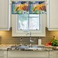 thumbnail image 2 of Yayeee Kitchen Valance Rod Pocket 54" x 18" Living Room Window Curtain, Colorful Landscape, 2 of 6