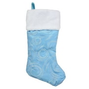 20,5 "Bleu clair et blanc Swirl Swirl Stockage de Noël avec manchette en fausse fourrure