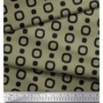 thumbnail image 2 of Soimoi Green Velvet Fabric Square Geometric Print Fabric by Yard 58 Inch Wide, 2 of 3