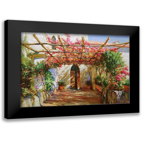 Obuchovsky, Yury 14x11 Black Modern Framed Museum Art Print Titled - Terrace in Ravello