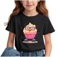 thumbnail image 3 of Jinhomg Back To School Shirts for Girls Cute Cartoon Character Graphic Tees Casual Short Sleeve Summer T Shirts Loose Crewneck Tops 2025 Fashion Gifts Black 14 Years, 3 of 8