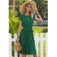 thumbnail image 2 of Vestido de verano plisado para mujer, vestido de verano sin mangas con escote en V y lunares, 2 of 5