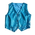 thumbnail image 4 of WhouRiu Boys Glitter Sequins Vests Sleeveless Button Down Dance Tank Tops Kids Fashion Stage Performance Party Clothing,10-11 Years, 4 of 4