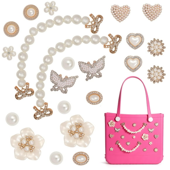 Juego de colgantes SANUIU con cadena de perlas y flores con diamantes de imitación
