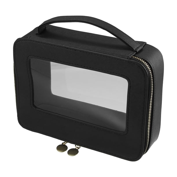 Bolsa de maquillaje transparente Unique Bargains Neceser de viaje para cosméticos Negro