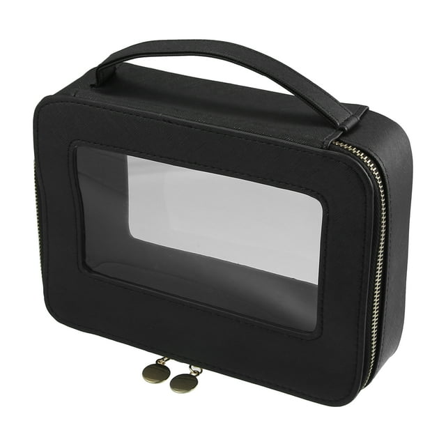Bolsa de maquillaje transparente Unique Bargains Neceser de viaje para cosméticos Negro