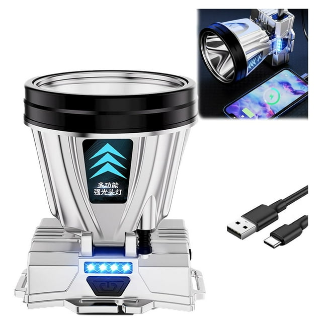Ultra Light Bright Headlight, 800mAh Lithium Ion Battery Super Bright Headlamp Waterproof For Outdoor