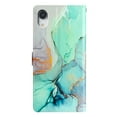 thumbnail image 4 of Allytechgroup Pattern Wallet Flip Case for iPhone XR, Premium PU Leather Kickstand Card Slots Cover Case with Wrist Strap Magnetic Clasp Shockproof Anti-Scratch Case, Green Marble, 4 of 8