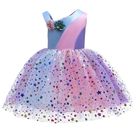 

Huilaibazo Girls Dress Floral Baby Girls Princess Bridesmaid Pageant Gown Birthday Party Wedding Dress