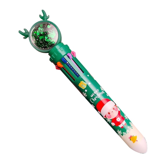LKWLPD Multicolor Gel Pens All in One 10-In-1 Christmas Ballpoint Pen Push Type 10Color Multicolor Color Multifunction Marker 1Ml ﻿