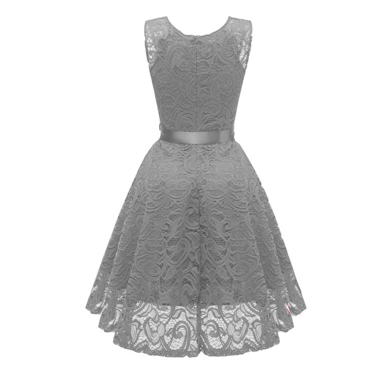 LYEAA Womens Formal Dresses Knee Length Sleeveless Plus Size Elegant Loose  Tiered Wedding Guest Dresses V Neck Solid Lace Fashion Prom Birthday Flowy  Ball Gown Party Dresses Gray M - Walmart.com