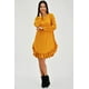thumbnail image 5 of Vestido con olan Roman Fashión /Juvenil, 1270 (Mostaza) ocre M Roman Fashion V-ST-1270-MOSTAZA, 5 of 6