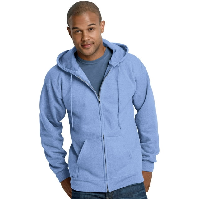 Hanes Ultimate Coton Molletonné pour Adulte à Fermeture Éclair Intégrale, 2TG, Bleu Pâle