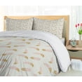 thumbnail image 4 of Ambesonne Feather Duvet Cover Sets, Pastel Ornamented Plumage, 2-Queen, Blush Coconut Mustard, 4 of 6