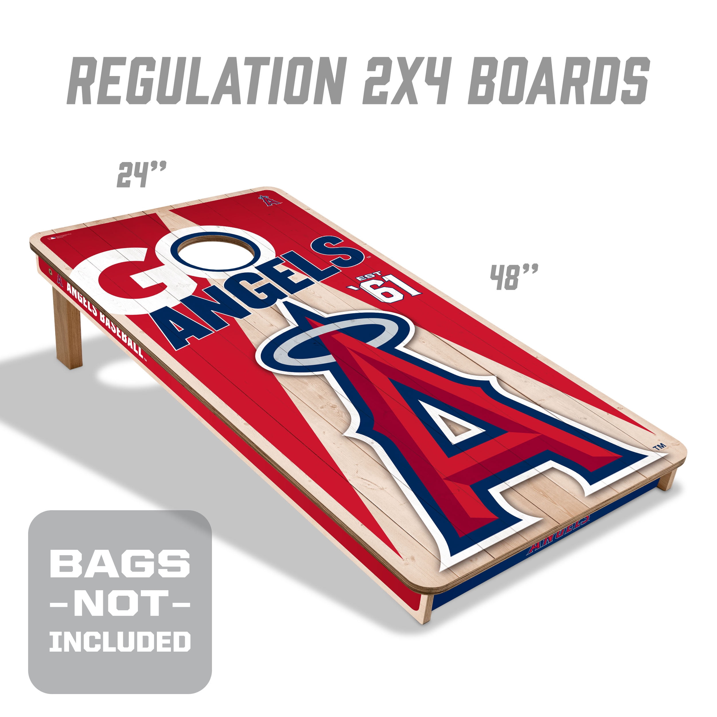 YouTheFan MLB Los Angeles Angels 2' x 4' Cornhole Game No Bags