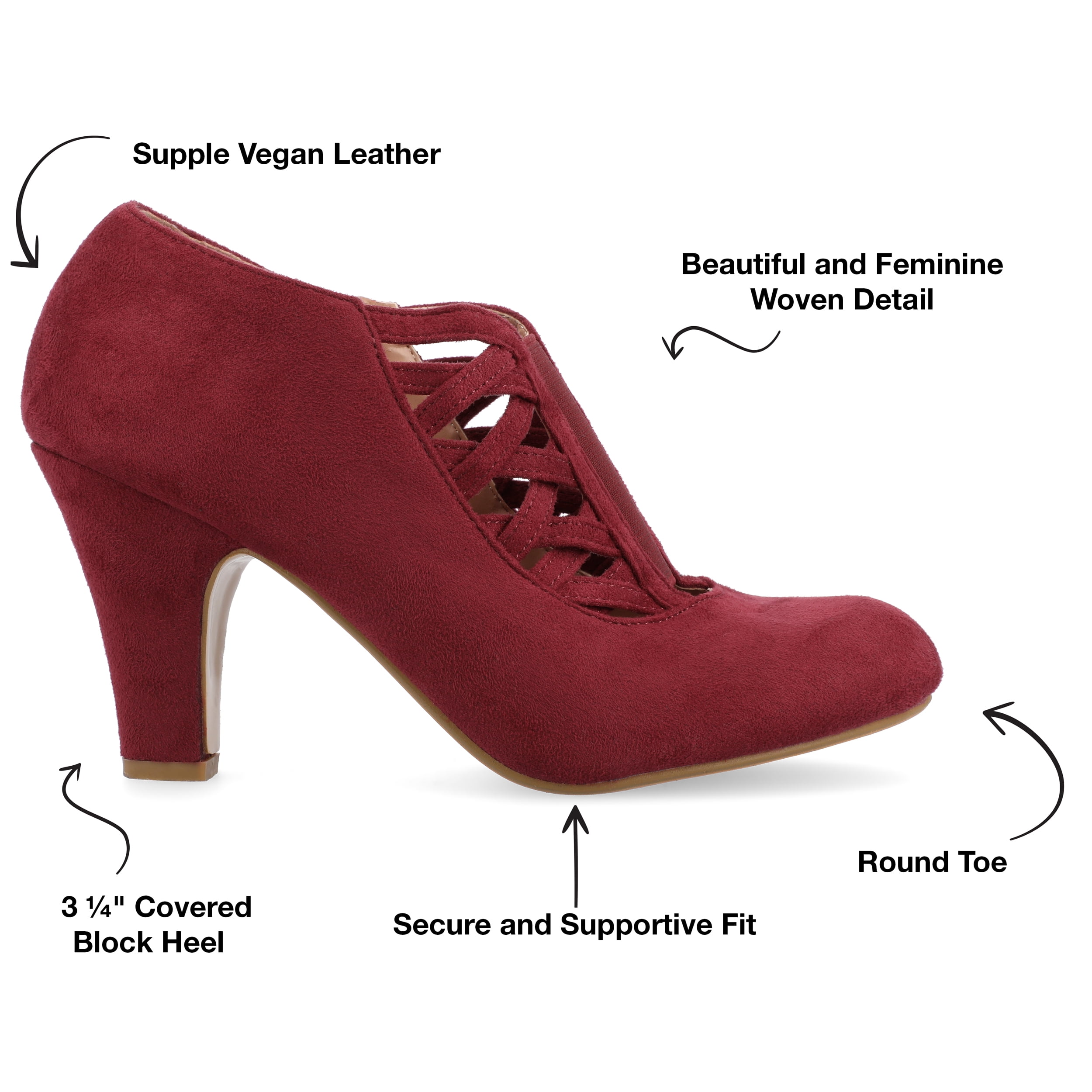 Journee Womens Piper Inside Zip Block Heel Booties, Widths Available