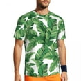 thumbnail image 2 of T Shirt For Men Banana Leaf Running Summer Tropical Print Basic Hip Hop Tshirt For Mens Printed Tops, 2 of 7
