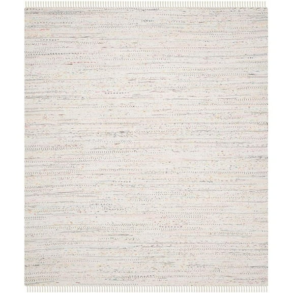 Pemberly Row 8'-0" x 10'-0" Cotton Hand Woven Rug in Ivory/Multi-Color
