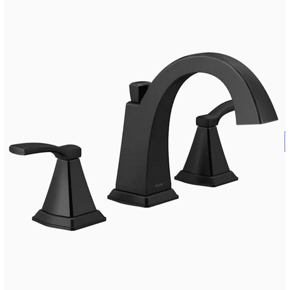 Delta 35768LF Flynn -BL 2-Handle Widespread Bathroom Sink Faucet in Matte Black