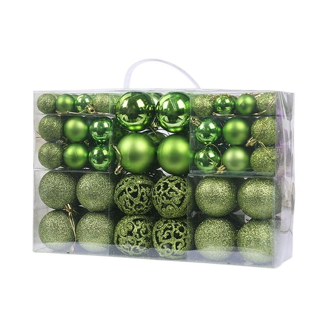 Caja de regalo con 100 adornos navideños para festivales, fiestas y bodas. Verde