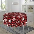 thumbnail image 4 of Christmas Snowflake Tablecloth 60 inch Round, Durable Table Cover for Kitchen Dining Room, Holiday Tablecloth for Party Dinner, 4 of 5