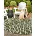 thumbnail image 3 of Rugs.com Jill Zarin Outdoor Collection Rug – 7' 10 x 10' Oval Green Flatweave Rug Perfect For Living Rooms, Large Dining Rooms, Open Floorplans, 3 of 9
