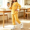 thumbnail image 5 of Cethrio Girls Thermal Pajama Sets, Long Sleeve 2 Piece Pullover Winter Girls' Sleepwear Yellow Size 12-18 Months, 5 of 5