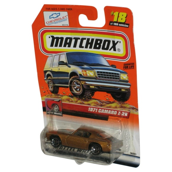 Matchbox Great Drivers Gold 1971 Camaro Z-28 (1999) Mattel Die-Cast Car #18