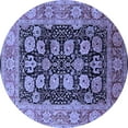 thumbnail image 1 of Ahgly Company Indoor Round Oriental Blue Industrial Area Rugs, 6' Round, 1 of 4