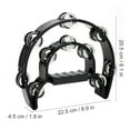 thumbnail image 6 of Metal Jingles Hand Held Percussion Double Row Jingles Handbell Tambourine Percussion Musical Instrument for Adults Kids Children (Black), 6 of 8