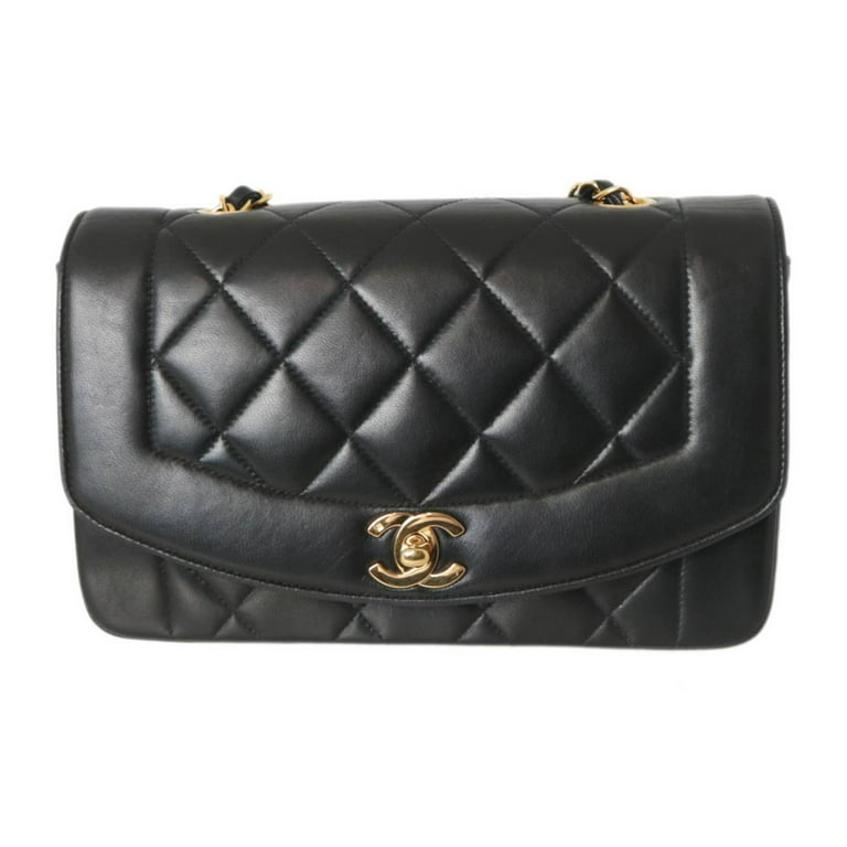 Pre-Owned CHANEL Chanel matelasse Diana 22 bag 94's lambskin black x metal  fittings gold A01164 2692719 G card, box, bag, after-sales service slip  (mildew removal) NT (Good) 