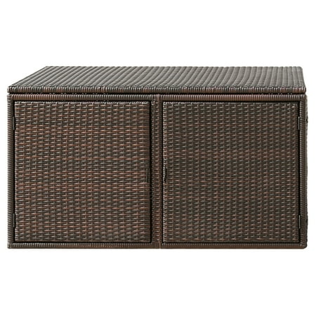 Topbuy Outdoor Rattan Storage Box Patio Wicker Storage Bin Cabinet 88