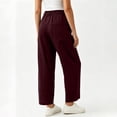 thumbnail image 4 of Xdegoge Straight Leg Linen Pants for Women Comfy Business Casual Work High Waisted Office Bottoms with Pockets Relaxed Fit Summer Dressy Trousers, 4 of 8
