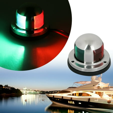 Pontoon Side Light - Boat Yacht LED Light, 1pcs Green and Red Marine 12V Stainless Steel Bow Navigation Lights,Sailing Signal Lights for Bow Side,Port, Starboard, Pontoons, Chandlery Boat, Yacht, Skeeter by EEEkit