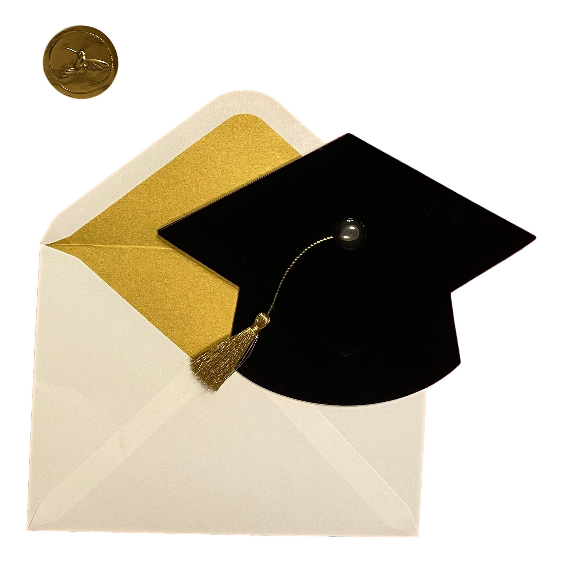 Download Graduation Congratulation Card To Match School Colors Graduation Cap And Tassel On Front Of Card Paper Greeting Cards Vadel Com