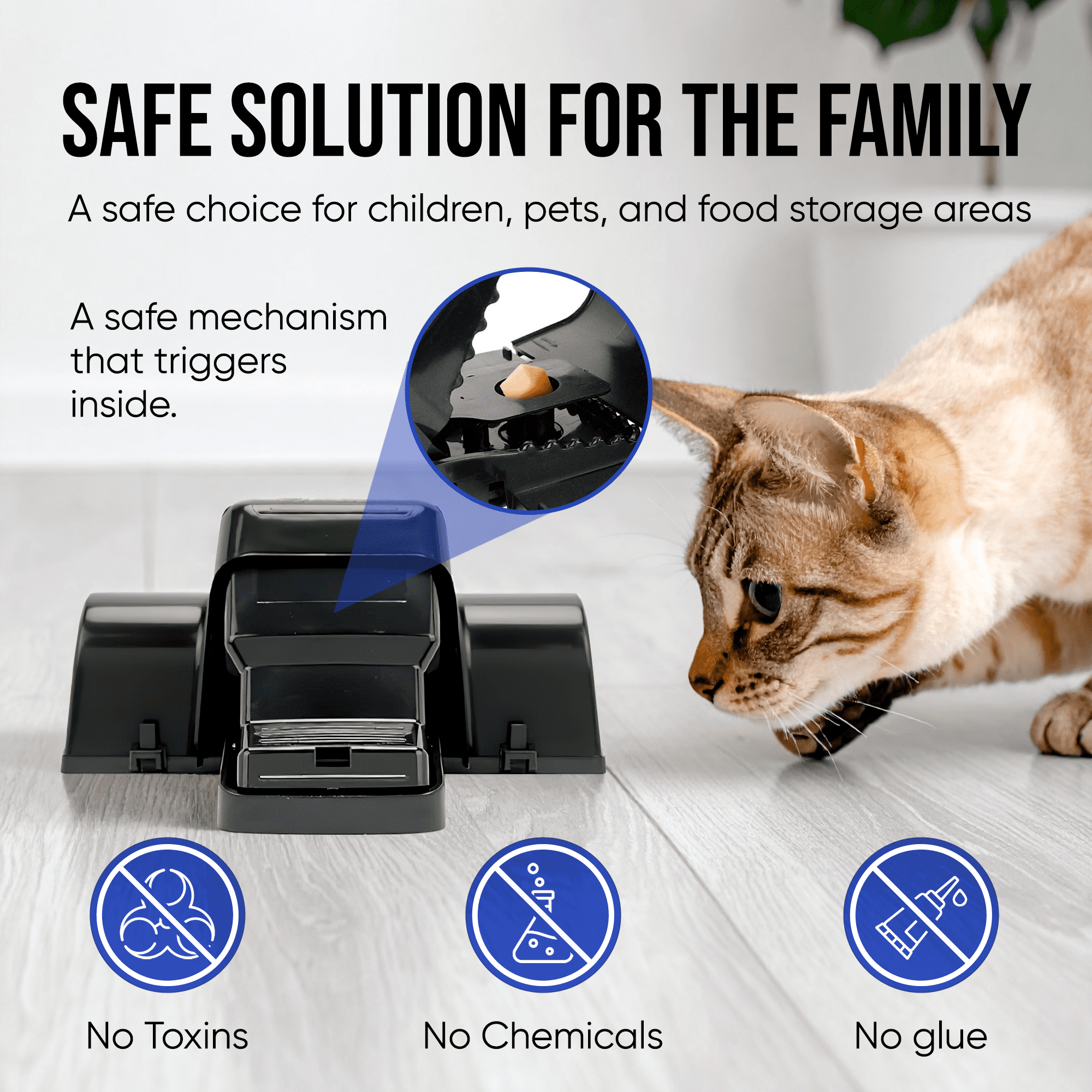 Rat Trap Indoor & Outdoor Humane Reusable No-Touch Rat & chipmunk Trap - set of 2