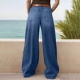 thumbnail image 7 of Womens Wide Leg Jeans High Waisted Stretchy Baggy Loose Denim Casual Pants with Pockets, 7 of 7