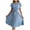 Blue, variant on Women's Floral Print Pleated Midi Dress with Belt, Short Sleeve Summer Casual A-Line Dress for Party, Work, Vacation,Blue L