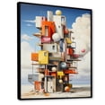 thumbnail image 2 of Designart "Geometric High-Rise In De Stijl Manner II" Clouds Floater Framed Canvas Wall Art, 2 of 5