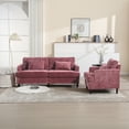 thumbnail image 2 of Newest Mid Century Modern Chenille Loveseat for Small Space & Apartment, with Thick Removable Cushion and Wood Feet, Red, 2 of 13