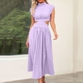 thumbnail image 2 of Robe Sans Manches pour Femmes Été Décontractée en Vrac Robes Longues à la Mode, 2 of 4