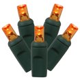 thumbnail image 1 of Set of 50 Orange Commercial Grade LED Wide Angle Christmas Lights - Green Wire, 1 of 2