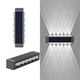 thumbnail image 1 of 4 luces solares de pared | Lámpara LED impermeable para exteriores | Aplique moderno de plástico negro | Iluminación solar vertical para jardín, porche, patio, pasarela y seguridad, 1 of 5
