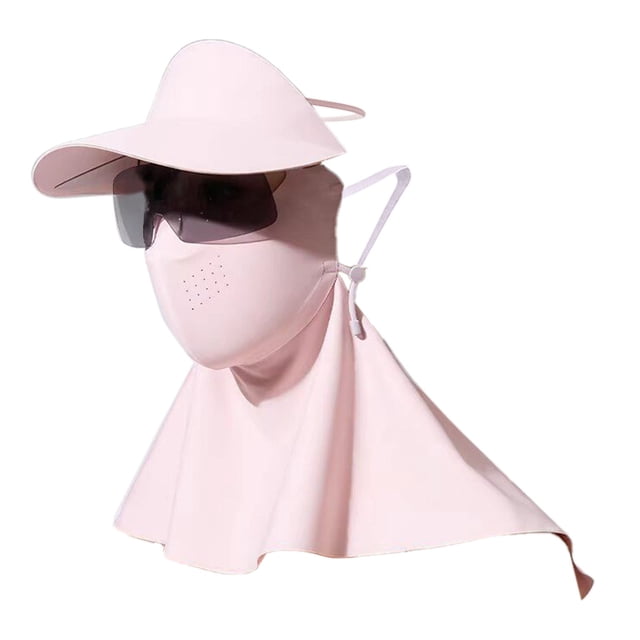 Klon Four In 1 Summer For Cycling With Long Ice Silk Scarf Full Face Sun Gear For Outdoor Riding Ice Silk Sunscreen Face Full Face Cycling Sunshade Hat Integrated